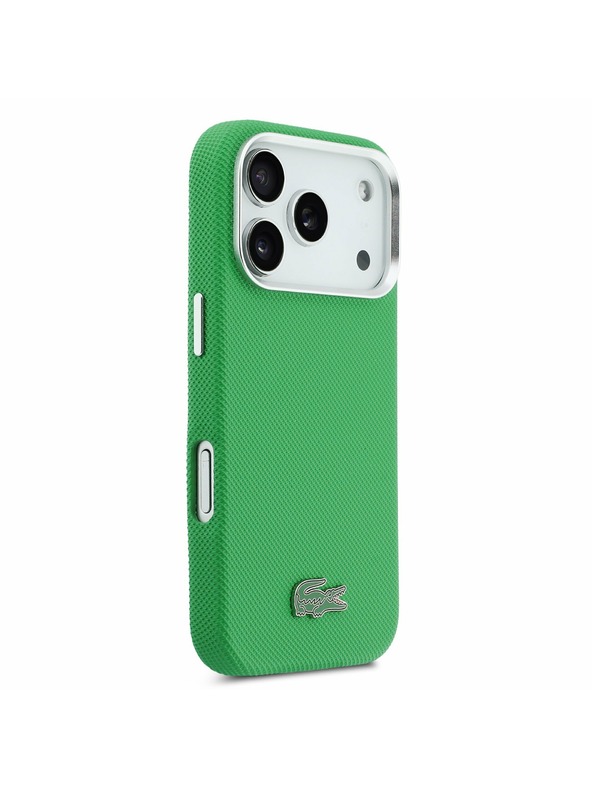 Lacoste Lacoste PVC Iconic Petit Pique Metal Logo MagSafe Hátlap iPhone 17 Pro-hoz Green