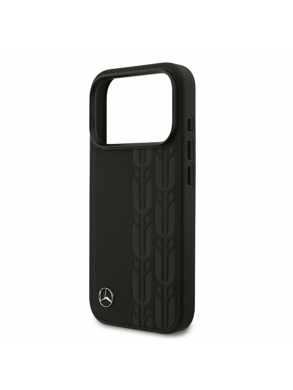 Mercedes Mercedes Leather Laurel Leaves MagSafe Hátlap iPhone 17 Pro-hoz Black
