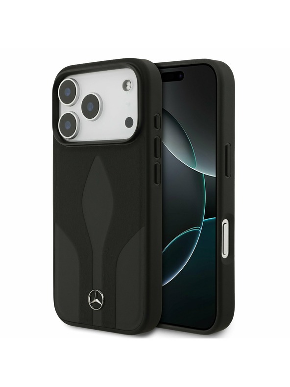 Mercedes Mercedes Leather The Move MagSafe Hátlap iPhone 17 Pro-hoz Black