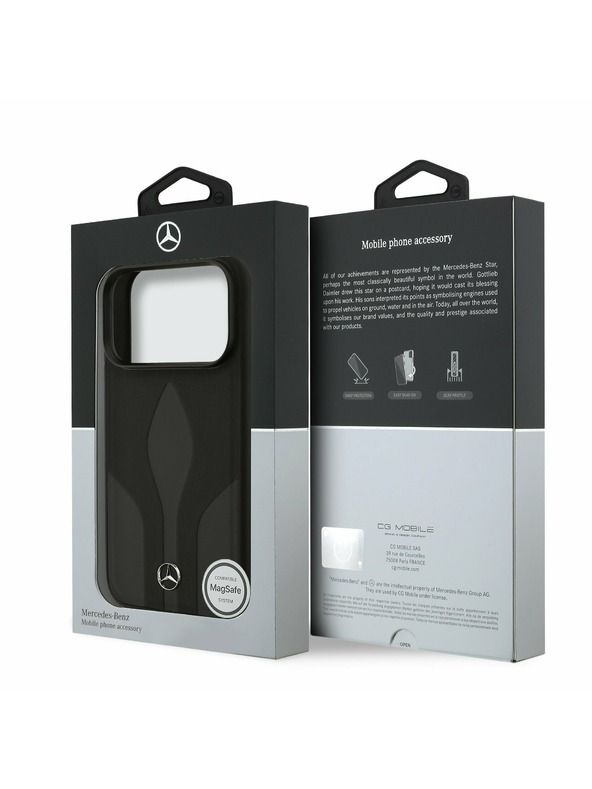 Mercedes Mercedes Leather The Move MagSafe Hátlap iPhone 17 Pro-hoz Black