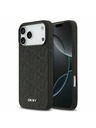 DKNY DKNY PU Leather Grid Pattern Magsafe Hátlap iPhone 17 Pro Max-hoz Black