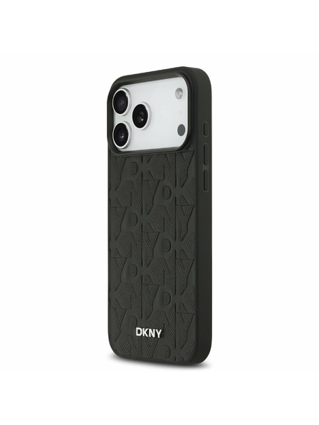 DKNY DKNY PU Leather Grid Pattern Magsafe Hátlap iPhone 17 Pro Max-hoz Black