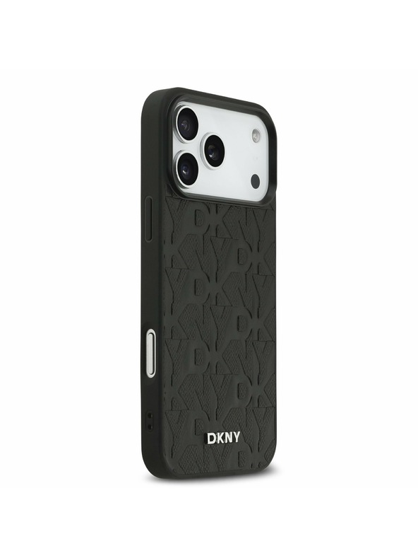 DKNY DKNY PU Leather Grid Pattern Magsafe Hátlap iPhone 17 Pro Max-hoz Black