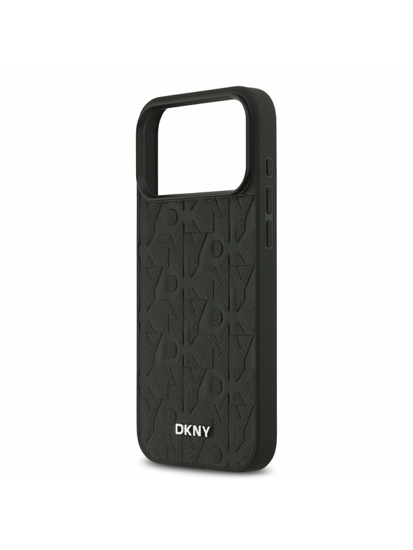 DKNY DKNY PU Leather Grid Pattern Magsafe Hátlap iPhone 17 Pro Max-hoz Black