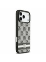 DKNY DKNY PU Leather Checkered Pattern and Stripe Hátlap iPhone 17 Pro Max-hoz Black