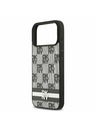 DKNY DKNY PU Leather Checkered Pattern and Stripe Hátlap iPhone 17 Pro Max-hoz Black