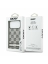DKNY DKNY PU Leather Checkered Pattern and Stripe Hátlap iPhone 17 Pro Max-hoz Black