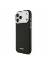 DKNY DKNY PU Leather Metal Logo Wrist Chain MagSafe Hátlap iPhone 17 Pro Max-hoz Black