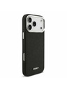 DKNY DKNY PU Leather Metal Logo Wrist Chain MagSafe Hátlap iPhone 17 Pro Max-hoz Black