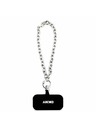 DKNY DKNY PU Leather Metal Logo Wrist Chain MagSafe Hátlap iPhone 17 Pro Max-hoz Black