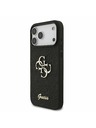Guess Guess PU Fixed Glitter 4G Metal Logo Hátlap iPhone 17 Pro Max-hoz Black