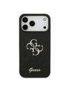 Guess Guess PU Fixed Glitter 4G Metal Logo Hátlap iPhone 17 Pro Max-hoz Black