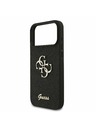 Guess Guess PU Fixed Glitter 4G Metal Logo Hátlap iPhone 17 Pro Max-hoz Black