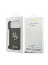 Guess Guess PU Fixed Glitter 4G Metal Logo Hátlap iPhone 17 Pro Max-hoz Black