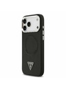 Guess Guess PU Bőr Háromszög Logo MagSafe Hátlap iPhone 17 Pro Max-hoz Fekete
