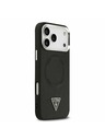 Guess Guess PU Bőr Háromszög Logo MagSafe Hátlap iPhone 17 Pro Max-hoz Fekete