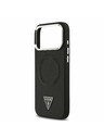 Guess Guess PU Bőr Háromszög Logo MagSafe Hátlap iPhone 17 Pro Max-hoz Fekete