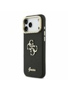 Guess Guess PU Grained 4G Logo Állvány Kamera Keret Hátlap iPhone 17 Pro Max-hoz Fekete