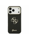 Guess Guess PU Grained 4G Logo Állvány Kamera Keret Hátlap iPhone 17 Pro Max-hoz Fekete