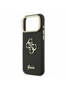 Guess Guess PU Grained 4G Logo Állvány Kamera Keret Hátlap iPhone 17 Pro Max-hoz Fekete