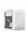 Guess Guess PU Grained 4G Logo Állvány Kamera Keret Hátlap iPhone 17 Pro Max-hoz Fekete
