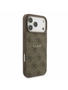 Guess Guess PU Bőr 4G Színes Gyűrű MagSafe Hátlap iPhone 17 Pro Max-hoz Barna