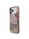 Guess Guess IML Virágok Pánt MagSafe Hátlap iPhone 17 Pro Max-hoz Rózsaszín