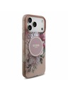 Guess Guess IML Virágok Pánt MagSafe Hátlap iPhone 17 Pro Max-hoz Rózsaszín
