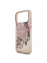 Guess Guess IML Virágok Pánt MagSafe Hátlap iPhone 17 Pro Max-hoz Rózsaszín