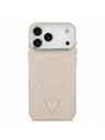 Guess Guess PU Bőr Háromszög Logo MagSafe Hátlap iPhone 17 Pro Max-hoz Rózsaszín