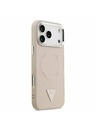 Guess Guess PU Bőr Háromszög Logo MagSafe Hátlap iPhone 17 Pro Max-hoz Rózsaszín