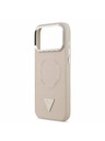 Guess Guess PU Bőr Háromszög Logo MagSafe Hátlap iPhone 17 Pro Max-hoz Rózsaszín