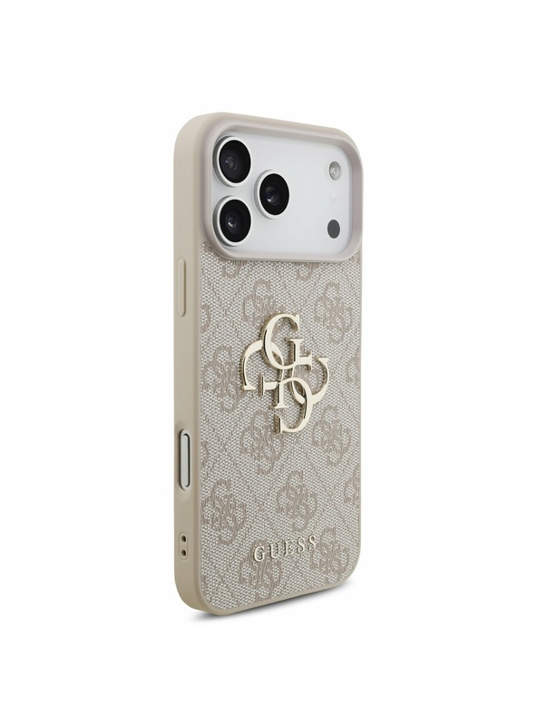 Guess Guess PU 4G Metal Logo Hátlap iPhone 17 Pro Max-hoz Rózsaszín