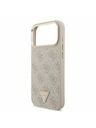Guess Guess PU Bőr 4G Strass Háromszög Logo Arany Keret MagSafe Hátlap iPhone 17 Pro Max-hoz Rózsaszín