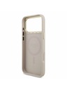 Guess Guess PU Bőr 4G Strass Háromszög Logo Arany Keret MagSafe Hátlap iPhone 17 Pro Max-hoz Rózsaszín