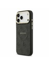 Guess Guess PU Bőr 4G Arany Keret MagSafe Hátlap iPhone 17 Pro Max-hoz Fekete