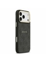 Guess Guess PU Bőr 4G Arany Keret MagSafe Hátlap iPhone 17 Pro Max-hoz Fekete