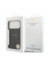 Guess Guess PU Bőr 4G Arany Keret MagSafe Hátlap iPhone 17 Pro Max-hoz Fekete