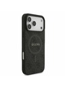 Guess Guess PU Bőr 4G Színes Gyűrű MagSafe Hátlap iPhone 17 Pro Max-hoz Fekete