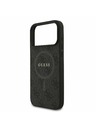 Guess Guess PU Bőr 4G Színes Gyűrű MagSafe Hátlap iPhone 17 Pro Max-hoz Fekete