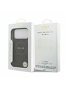 Guess Guess PU Bőr 4G Színes Gyűrű MagSafe Hátlap iPhone 17 Pro Max-hoz Fekete