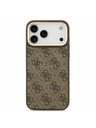 Guess Guess PU Bőr 4G Arany Keret MagSafe Hátlap iPhone 17 Pro Max-hoz Barna