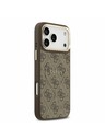 Guess Guess PU Bőr 4G Arany Keret MagSafe Hátlap iPhone 17 Pro Max-hoz Barna