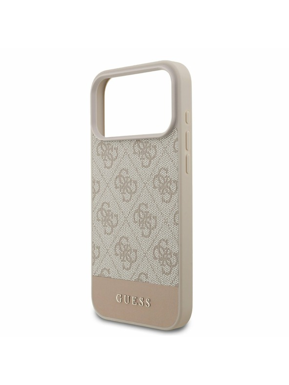 Guess Guess PU 4G Csík Hátlap iPhone 17 Pro Max-hoz Rózsaszín