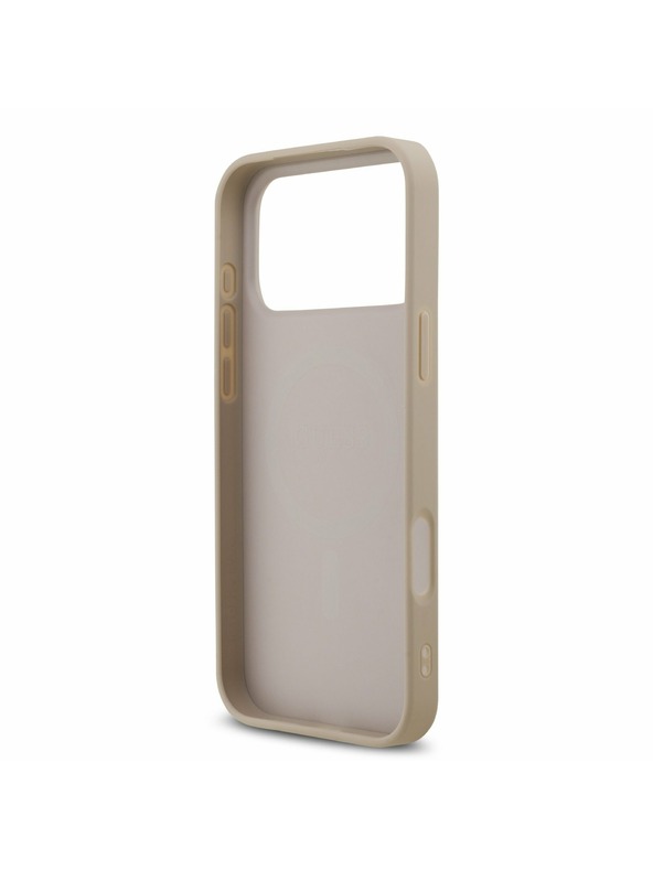 Guess Guess PU Bőr 4G Színes Gyűrű MagSafe Hátlap iPhone 17 Pro Max-hoz Rózsaszín