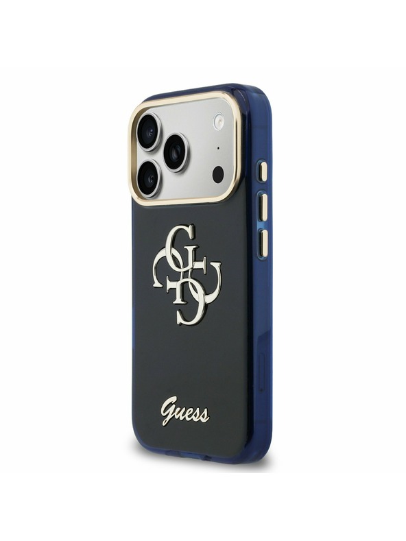 Guess Guess IML 4G Script Metal Logo Hátlap iPhone 17 Pro Max-hoz Kék