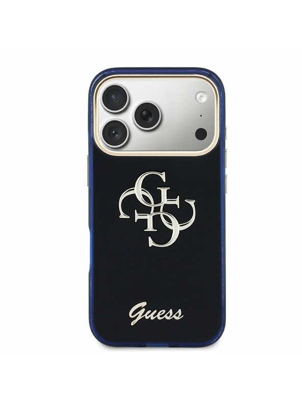 Guess Guess IML 4G Script Metal Logo Hátlap iPhone 17 Pro Max-hoz Kék