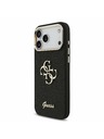Guess Guess PU Fixed Glitter 4G Metal Keret Hátlap iPhone 17 Pro Max-hoz Fekete