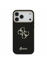 Guess Guess PU Fixed Glitter 4G Metal Keret Hátlap iPhone 17 Pro Max-hoz Fekete