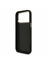 Guess Guess PU Fixed Glitter 4G Metal Keret Hátlap iPhone 17 Pro Max-hoz Fekete